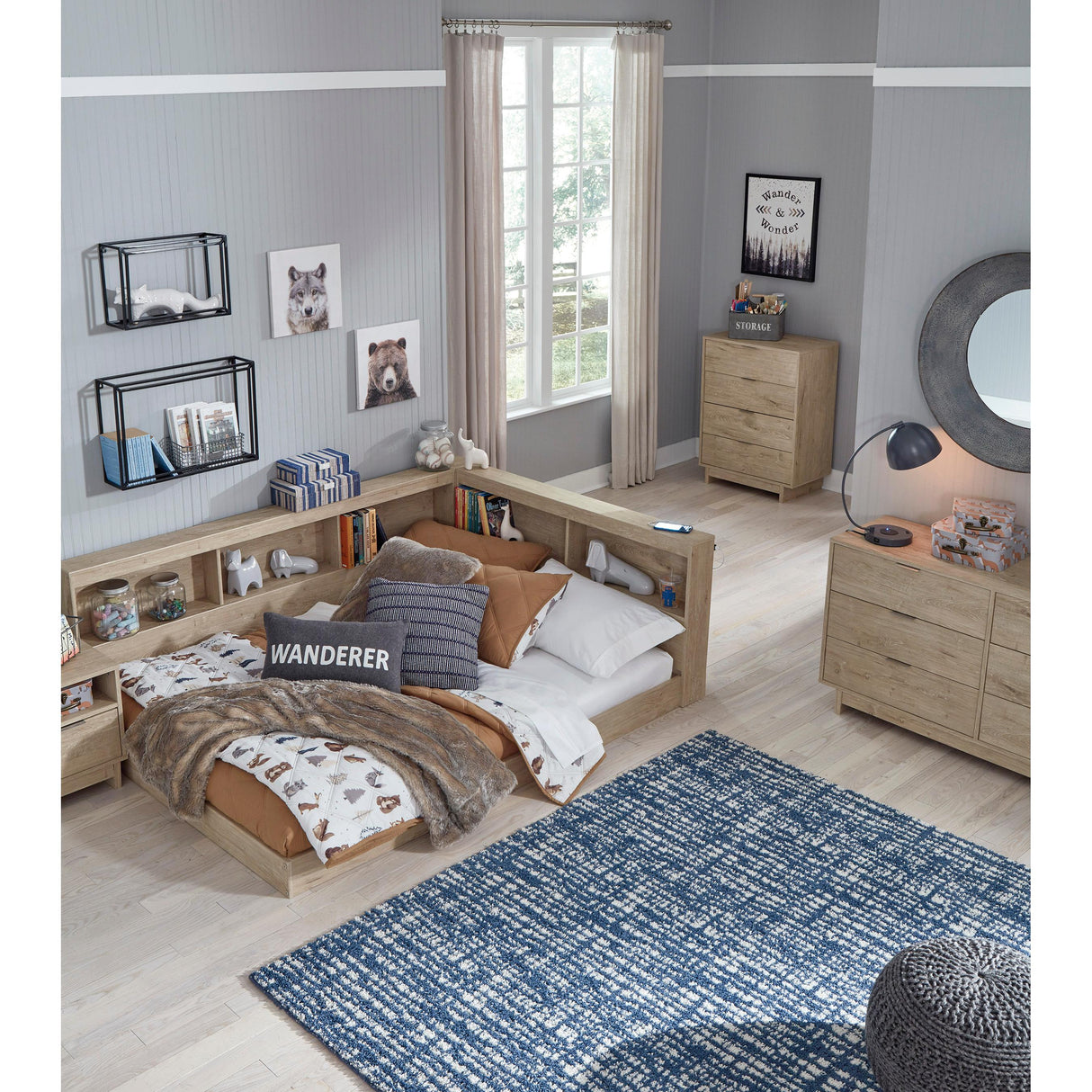 Signature Design by Ashley Oliah EB2270B2 Full Bookcase Storage Bed IMAGE 8