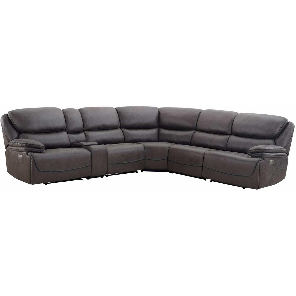 Steve Silver Furniture Plaza LZ950 6 pc Power Reclining Sectional-Smoked Grey IMAGE 1