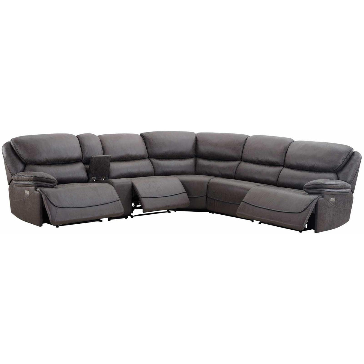 Steve Silver Furniture Plaza LZ950 6 pc Power Reclining Sectional-Smoked Grey IMAGE 2