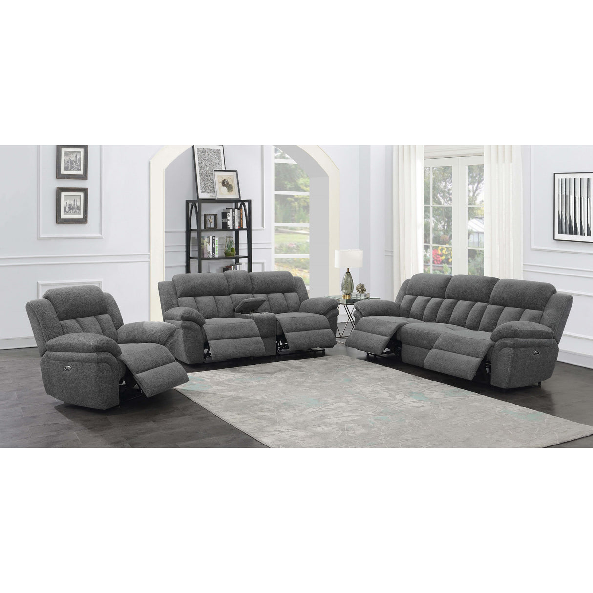 Coaster Furniture Bahrain 609543P Upholstered Power Glider Recliner - Charcoal IMAGE 12