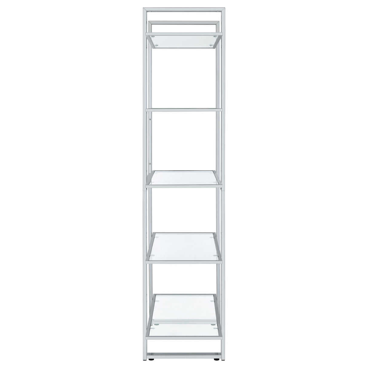 Coaster Furniture Hartford 805538 79-inch 5-shelf Glass Bookshelf - Chrome IMAGE 8