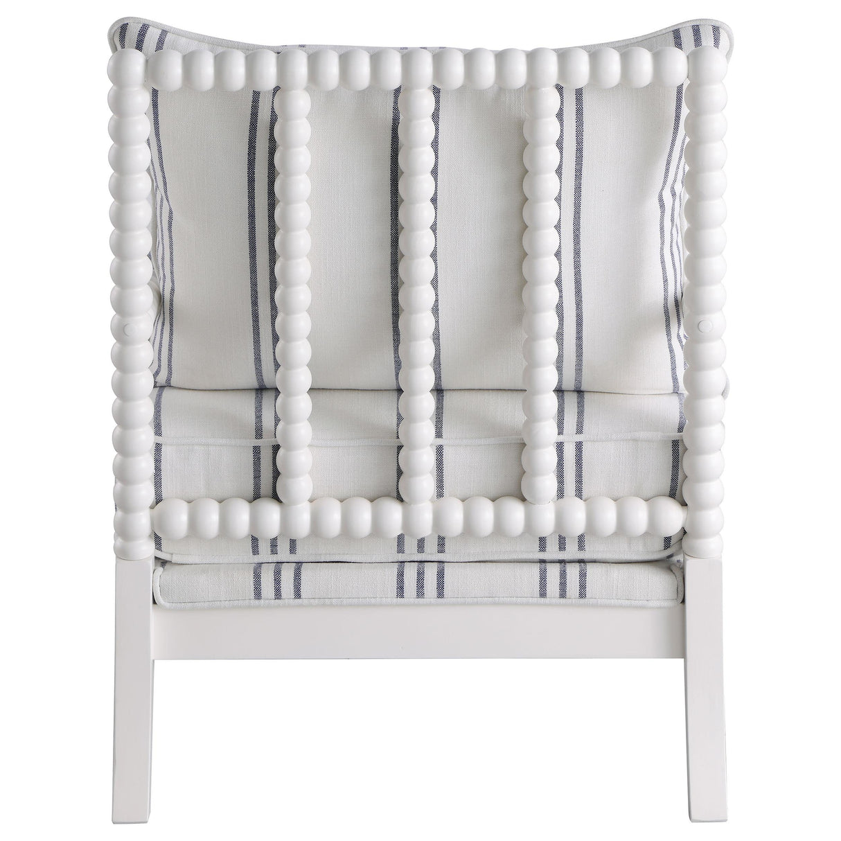 Coaster Furniture Blanchett 903835 Upholstered Bobbin Accent Chair - White and Navy IMAGE 6