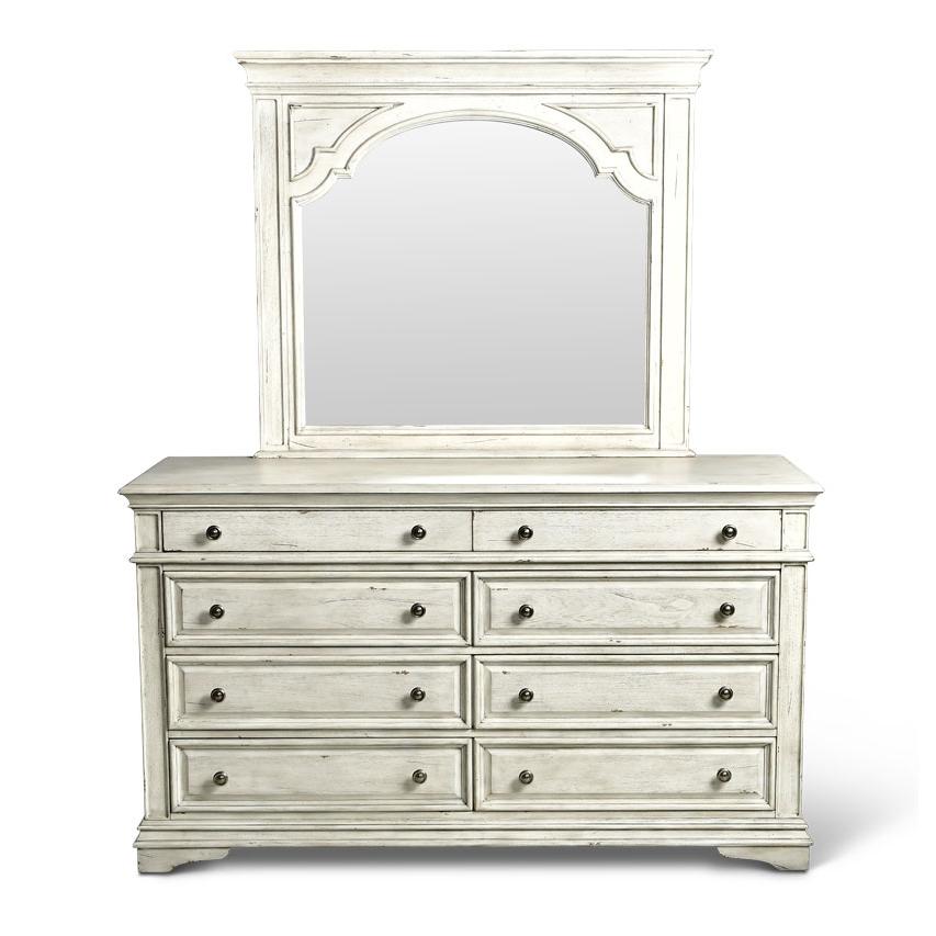Steve Silver Furniture Highland Park HP900 Dresser and Mirror - Cathedral White IMAGE 1
