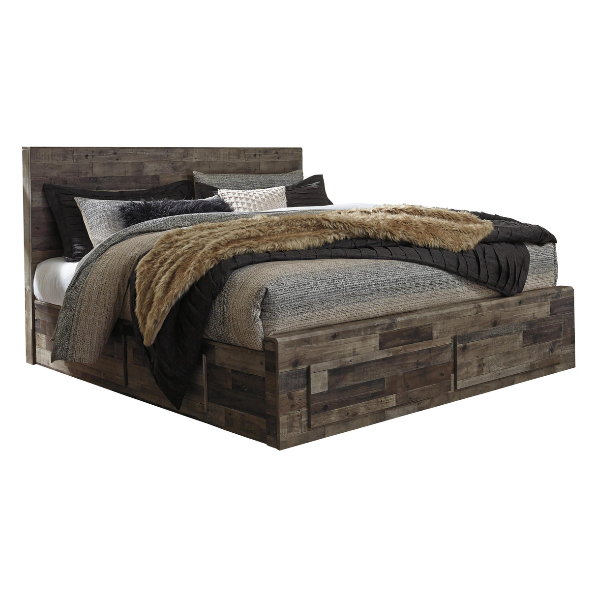 Benchcraft Derekson B200B18 Queen Panel Bed with 4 Storage Drawers IMAGE 1