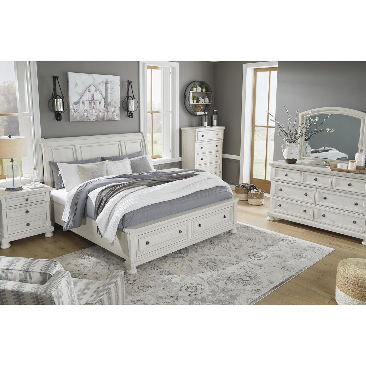 Signature Design by Ashley Robbinsdale B742B8 King Sleigh Bed with Storage IMAGE 6