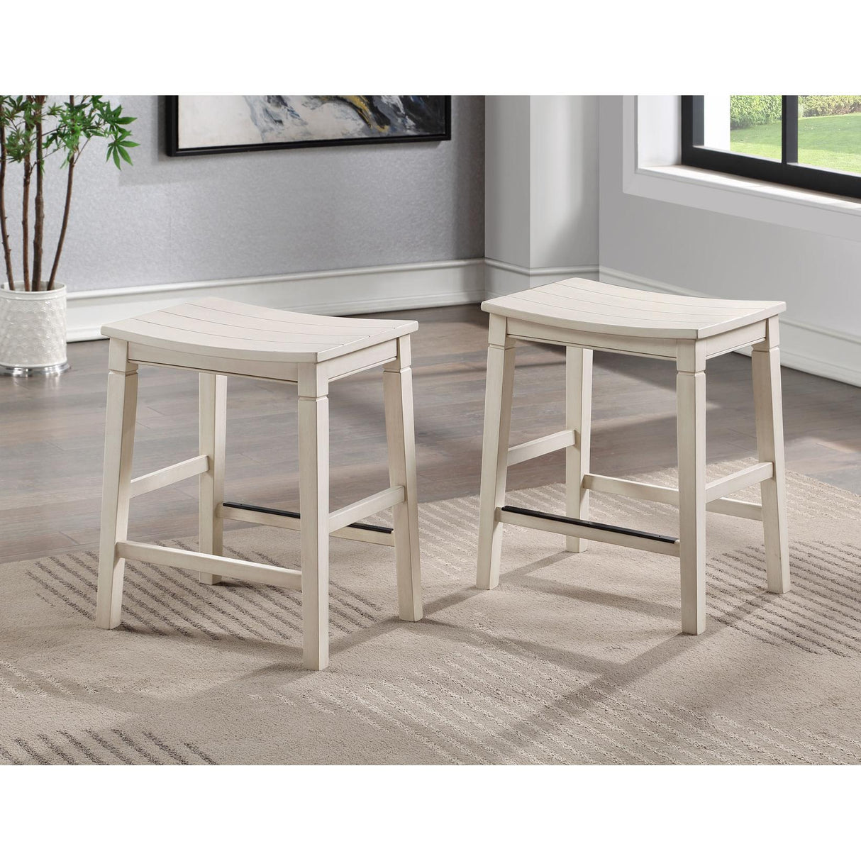 Steve Silver Furniture Westlake WS5000 5 pc Counter Height Dining Set - White IMAGE 3