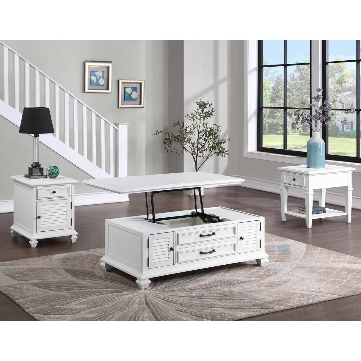 Steve Silver Furniture Charlestown CT100E End Table - White IMAGE 6