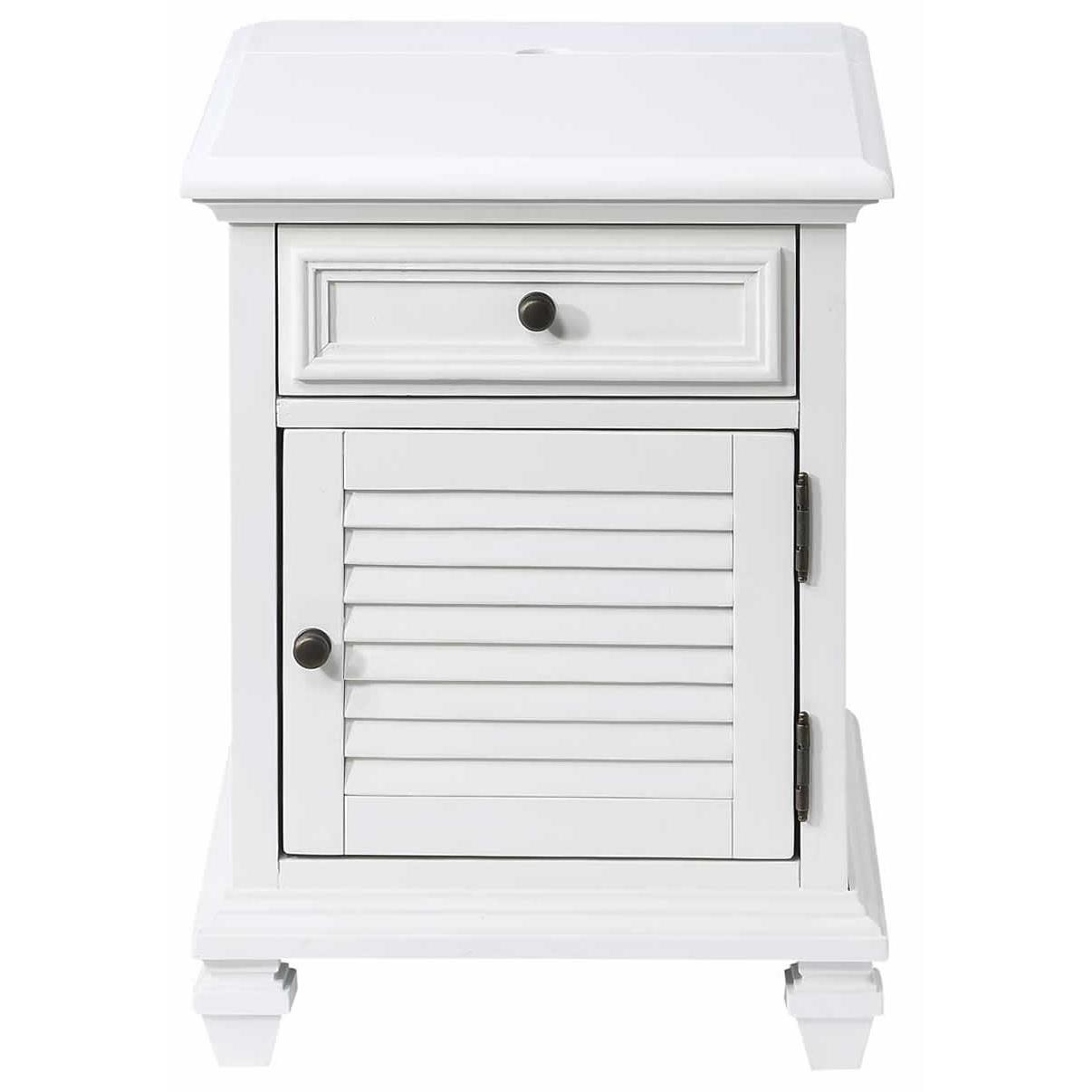 Steve Silver Furniture Charlestown CT100ES Storage End Table - White IMAGE 1
