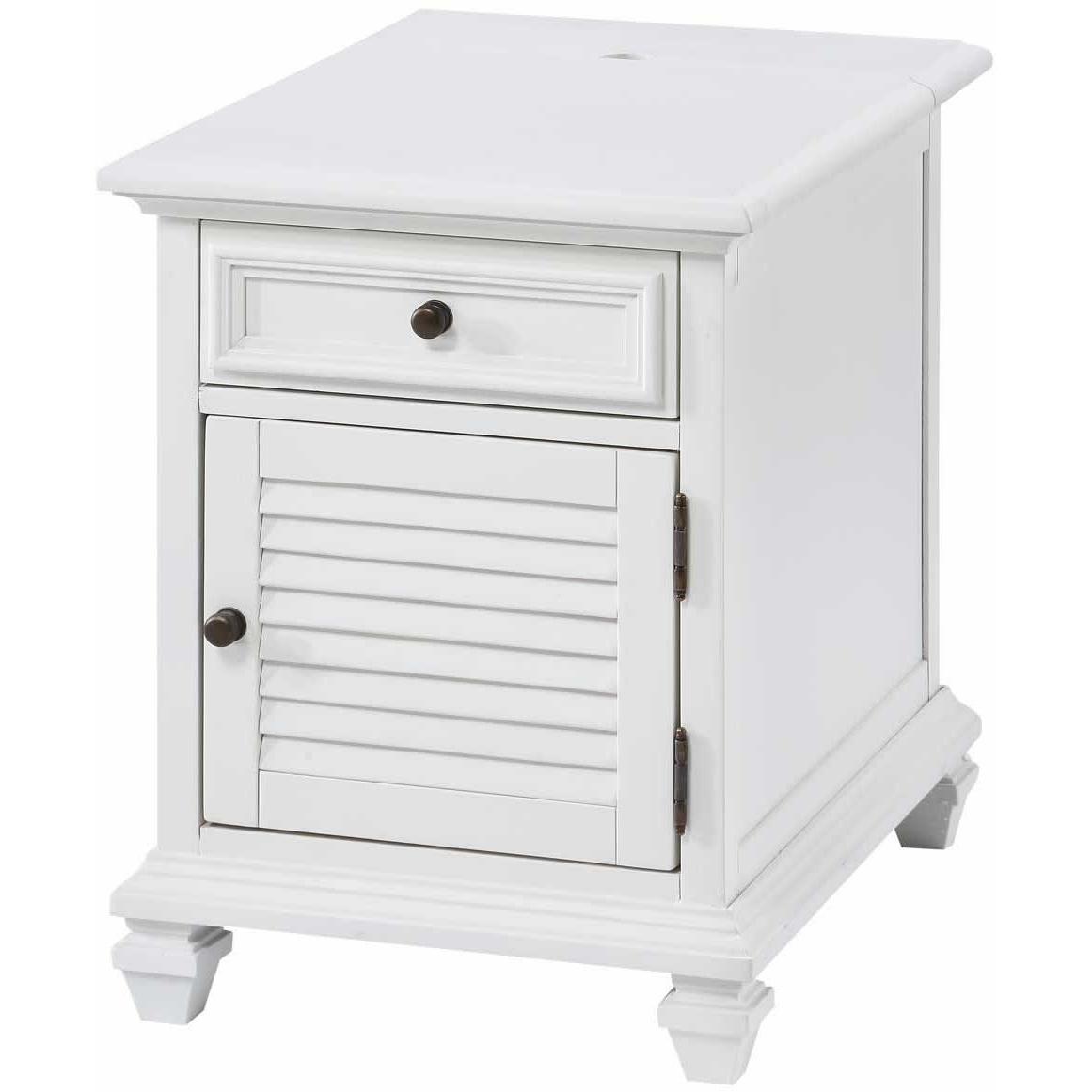 Steve Silver Furniture Charlestown CT100ES Storage End Table - White IMAGE 2