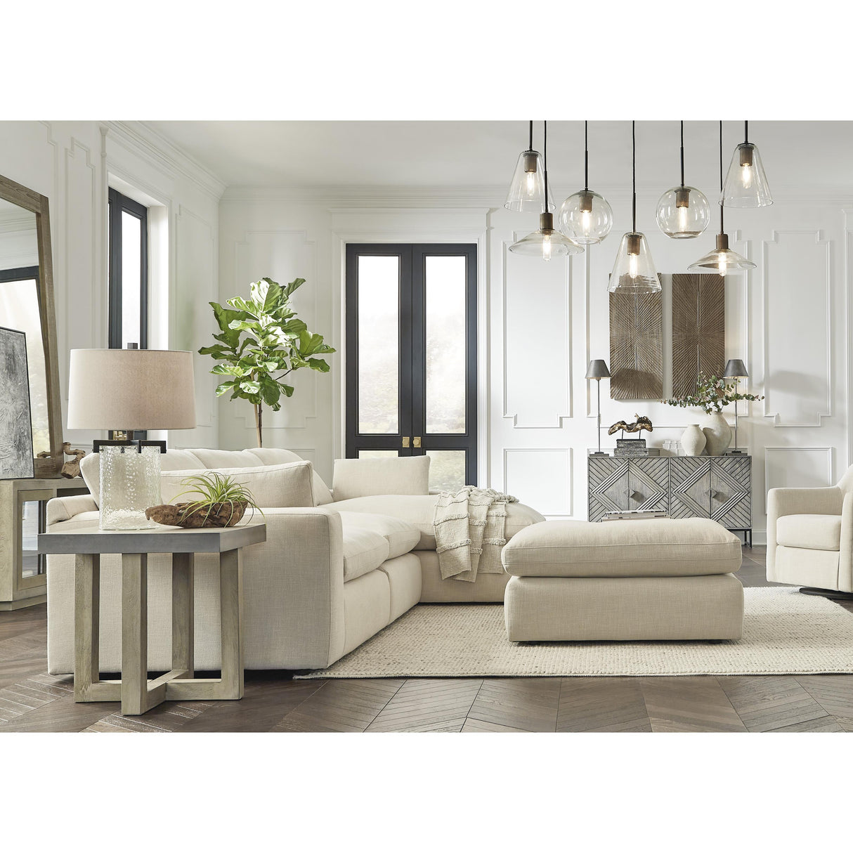 Benchcraft Elyza 1000608 Oversized Accent Ottoman IMAGE 6
