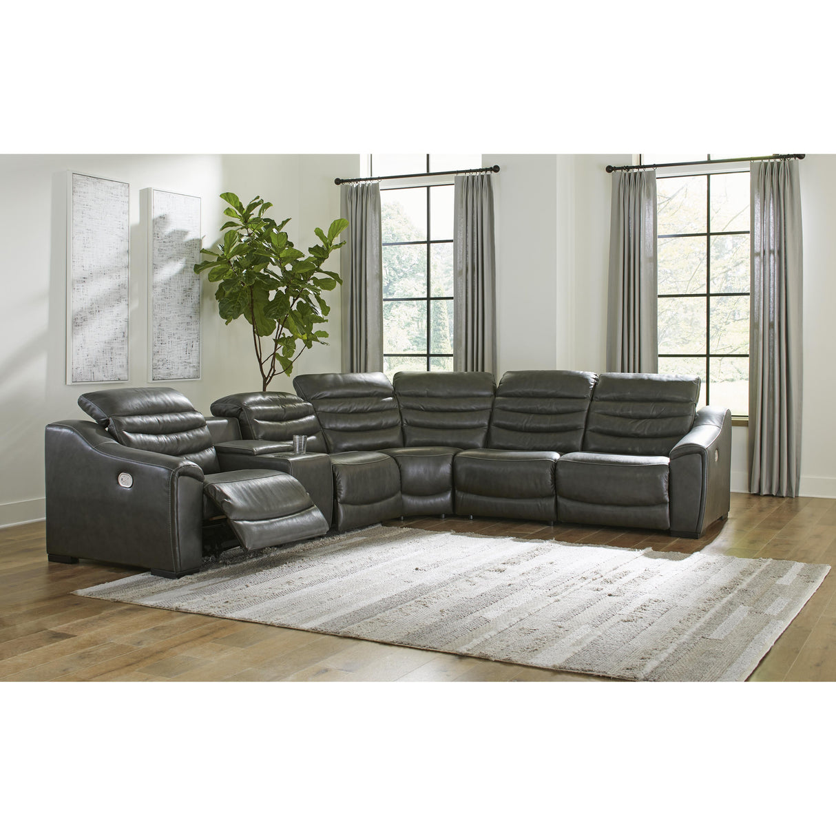 Signature Design by Ashley Center Line U63404S4 6 pc Power Reclining Sectional IMAGE 3