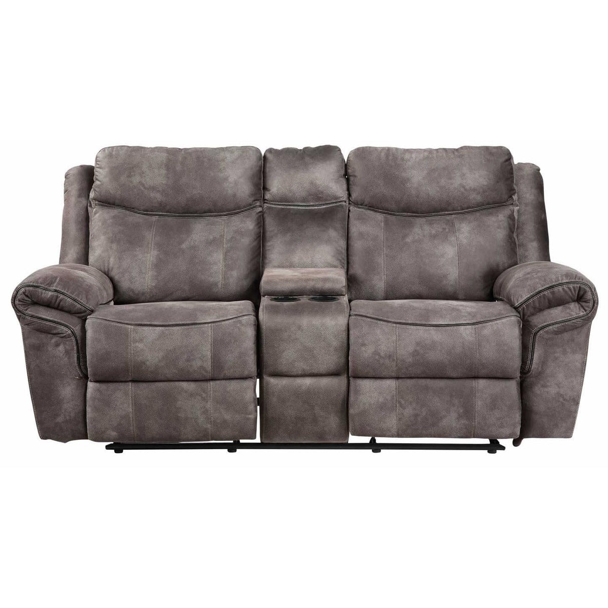 Steve Silver Furniture Nashville NH850CLG Glider Recliner Console Loveseat - Grey IMAGE 3