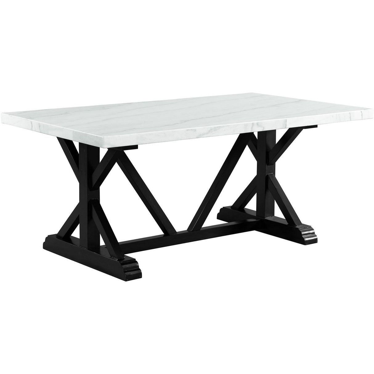 Elements International Tuscany 70" Marble Standard Height Rectangular Dining Table IMAGE 1