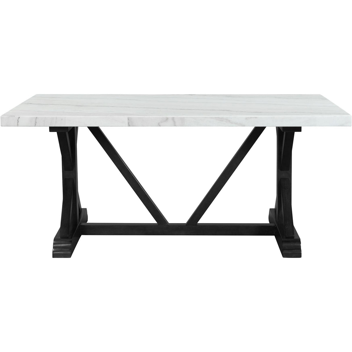 Elements International Tuscany 70" Marble Standard Height Rectangular Dining Table IMAGE 2