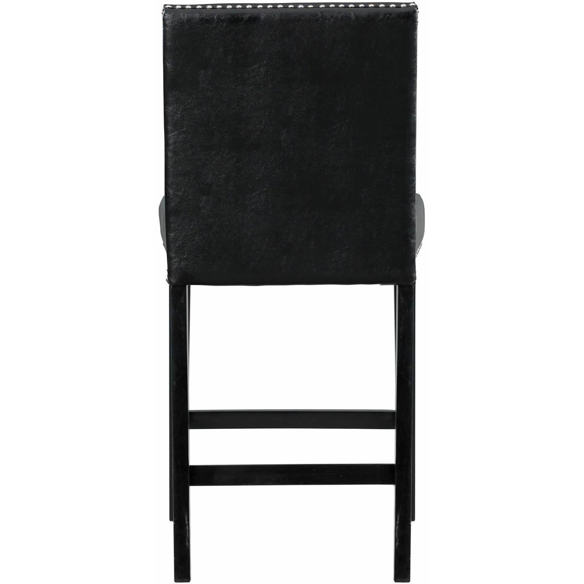 Elements International Meridian Faux Leather Counter Height Side Chair Set in Black IMAGE 4