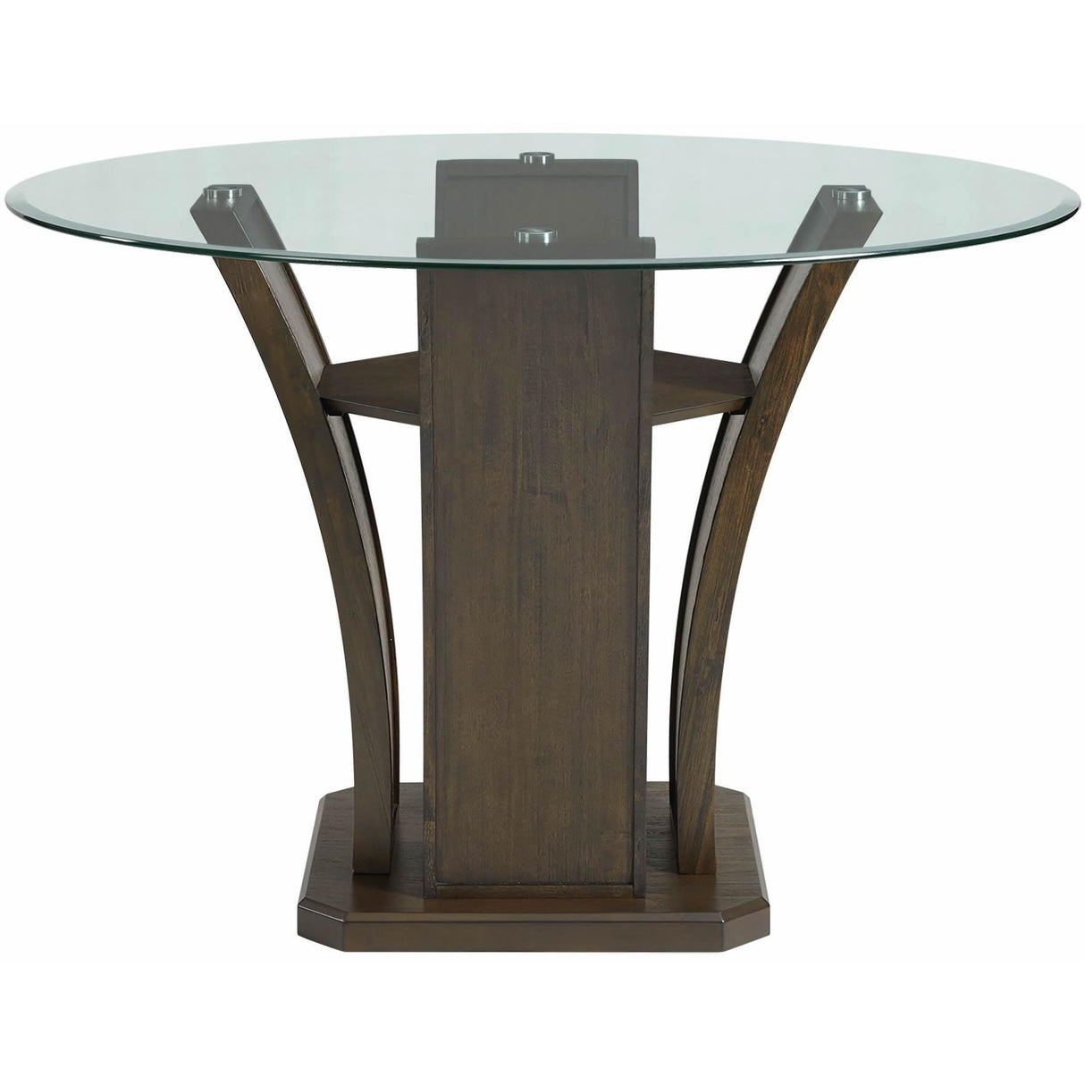 Elements International Dapper Round Counter Height Dining Table in Walnut IMAGE 2