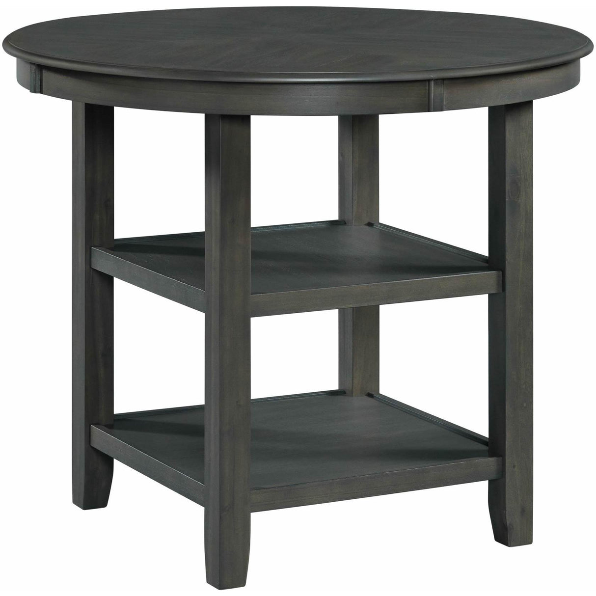 Elements International Amherst Counter Table w/Wood Leg Grey Finish IMAGE 1