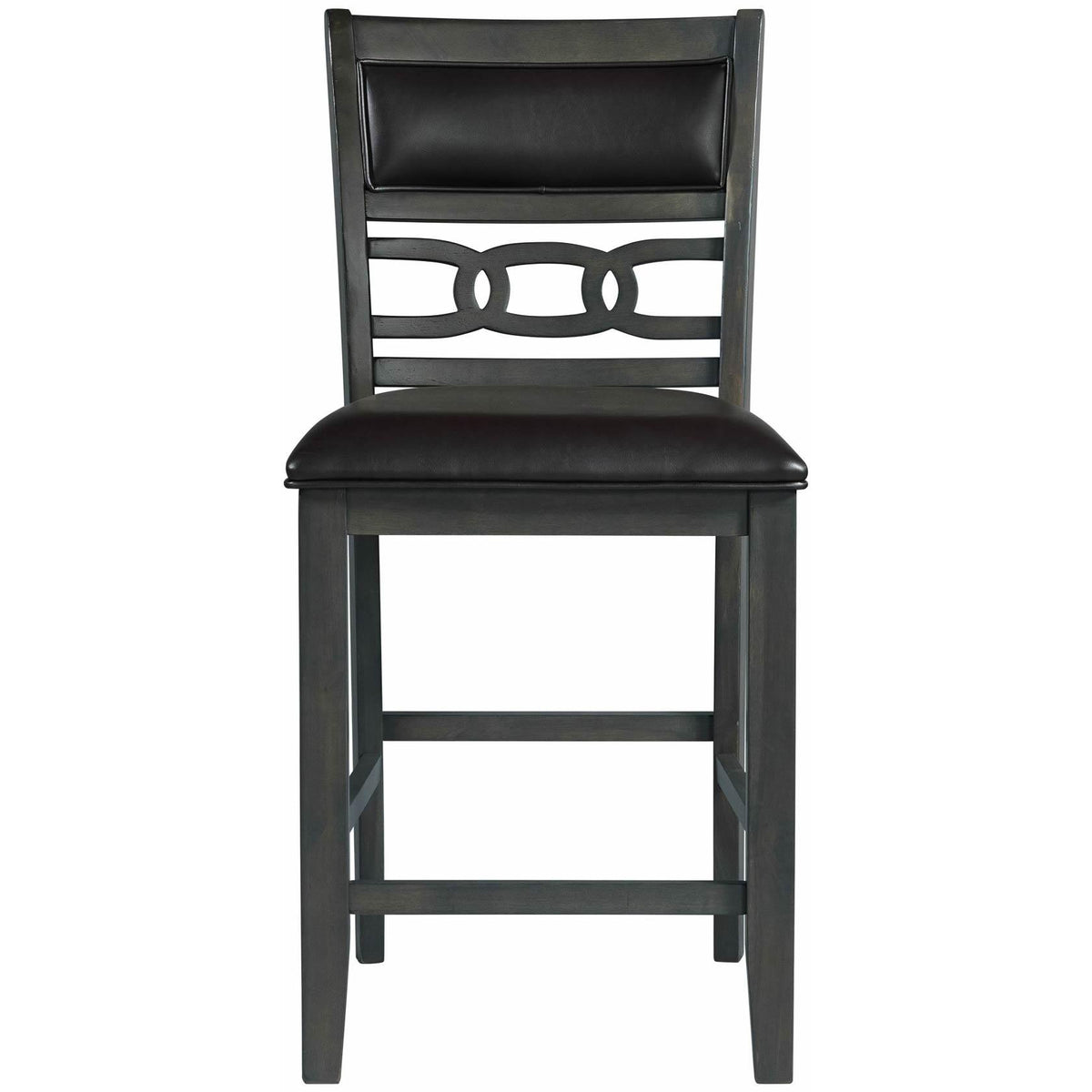 Elements International Amherst Counter Side Chair W/PU Cushion Grey Finish IMAGE 2