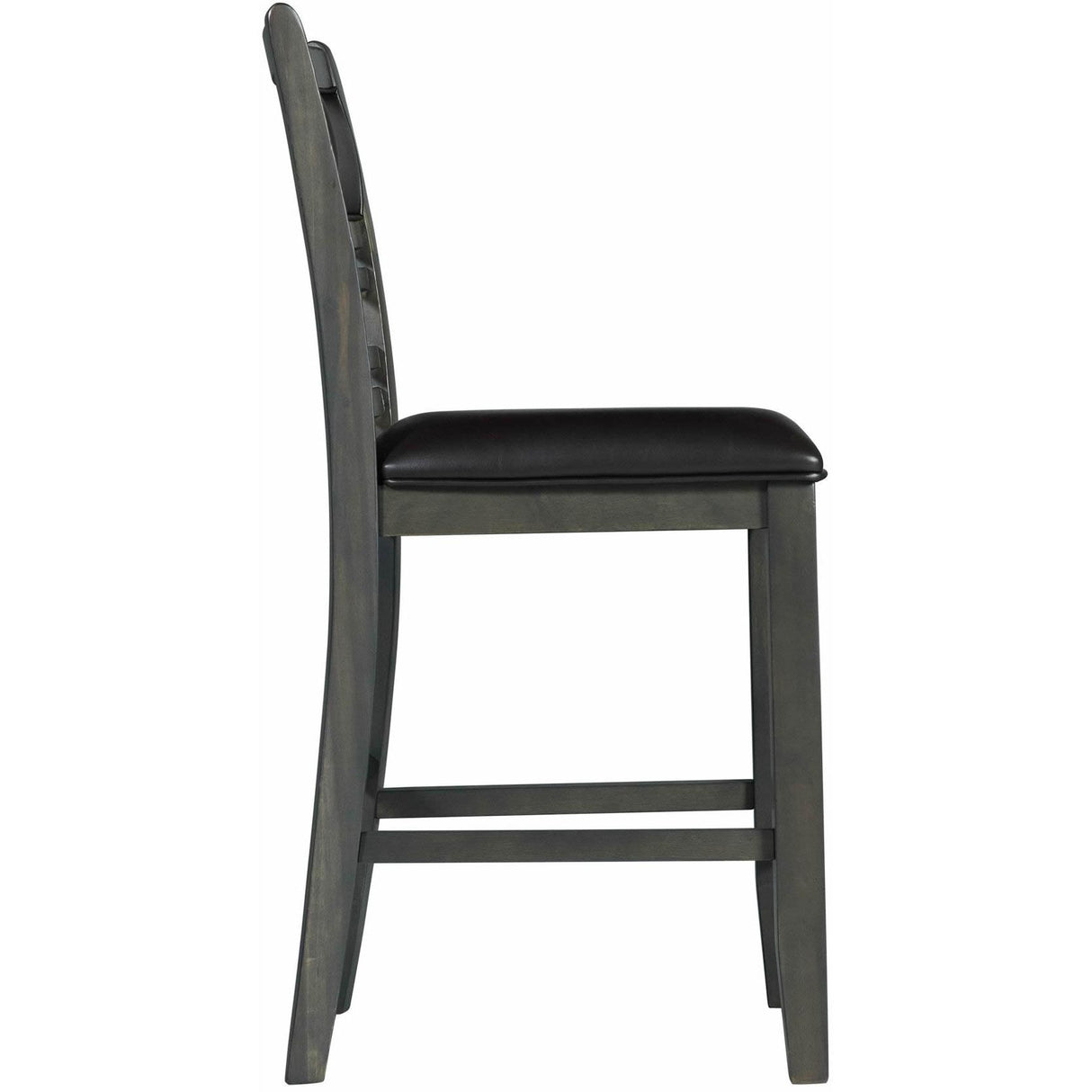 Elements International Amherst Counter Side Chair W/PU Cushion Grey Finish IMAGE 3