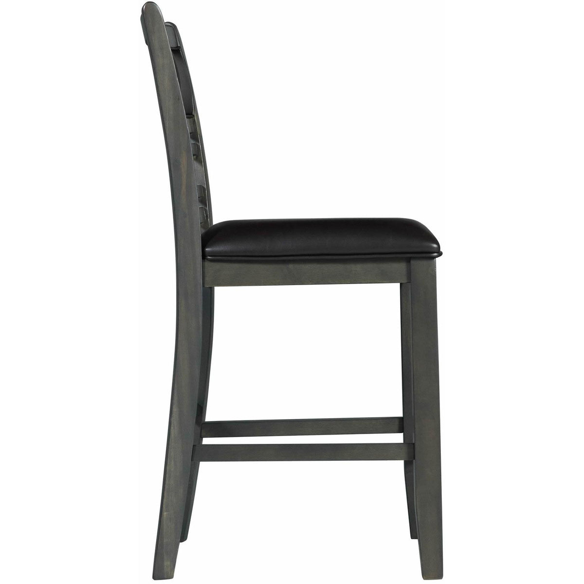 Elements International Amherst Counter Side Chair W/PU Cushion Grey Finish IMAGE 3
