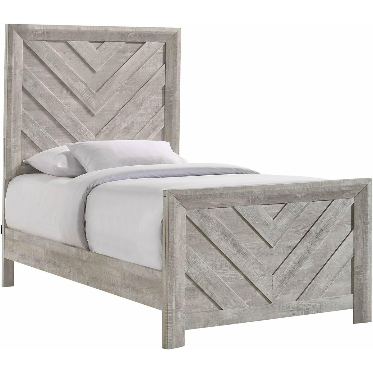 Elements International Ellen EL700TB Twin Bed - White IMAGE 1