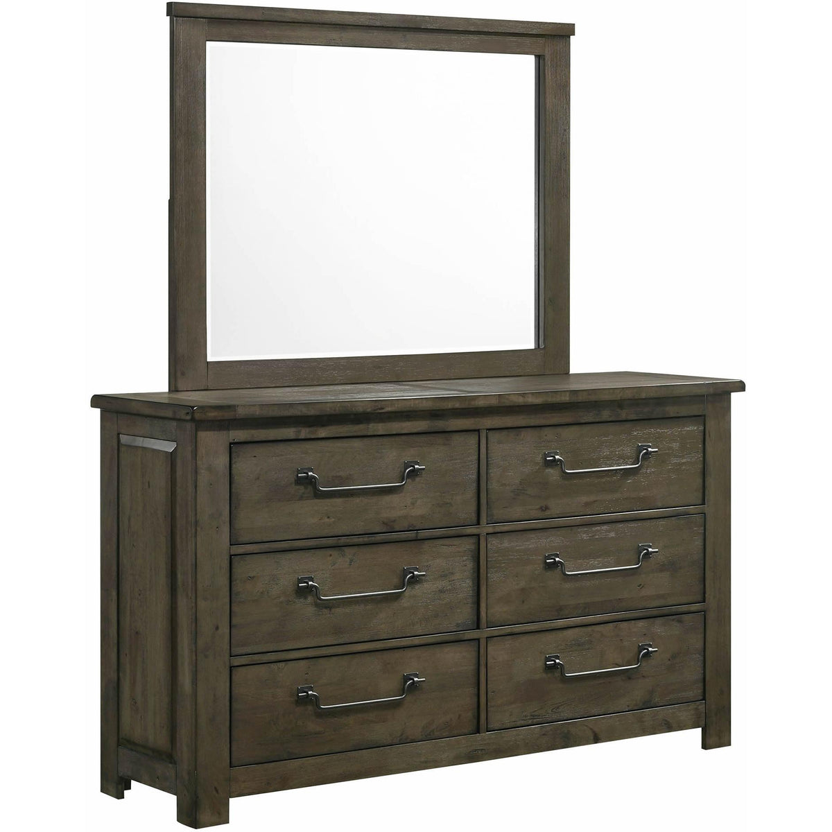 Elements International Maverick Dresser & Mirror Grey IMAGE 1