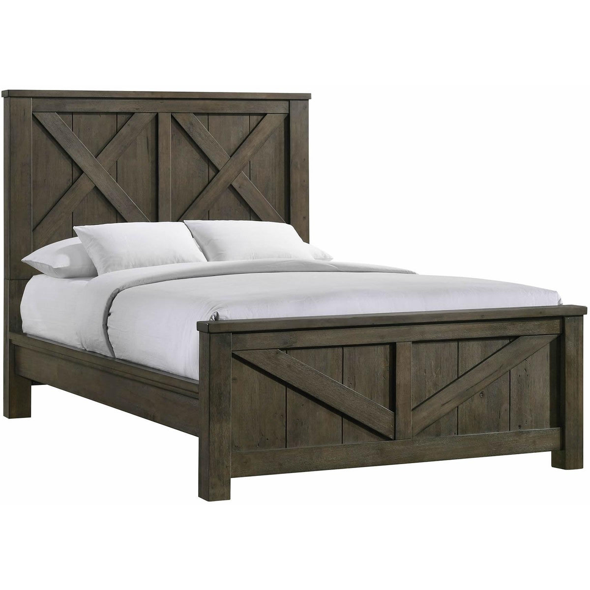Elements International Maverick Queen Panel Bed Grey IMAGE 1