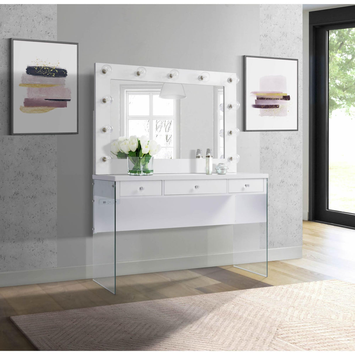 Elements International Jacey Complete Vanity with Lightbulbs IMAGE 10