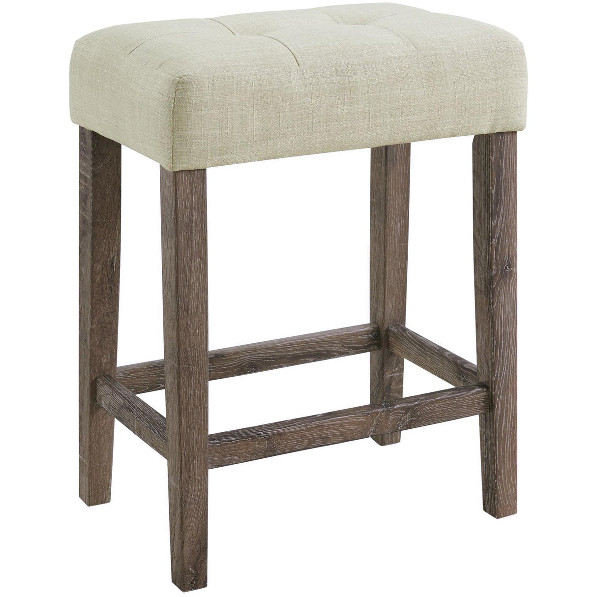 Elements International Oak Lawn Grey Bar Table Single Pack (Table + 3 Tan Fabric Stools) IMAGE 8