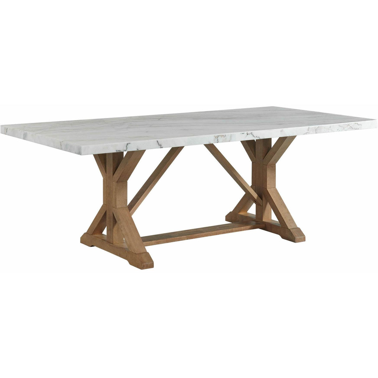 Elements International Lakeview White Marble Standard Height Rectangular Dining Table IMAGE 1