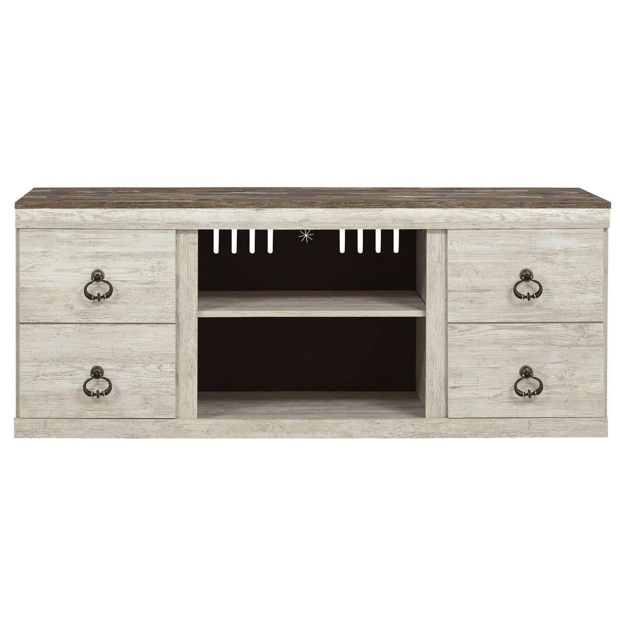 Signature Design by Ashley Willowton EW0267-268 Large TV Stand with Fireplace Option IMAGE 3