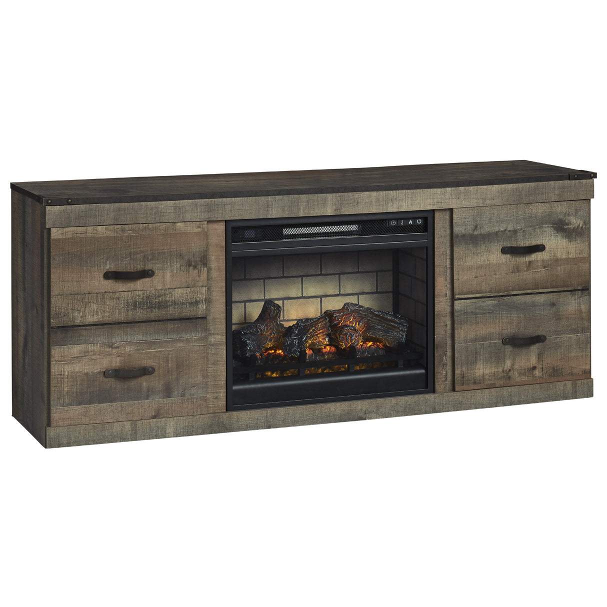 Signature Design by Ashley Trinell EW0446W8 TV Stand with Electric Fireplace IMAGE 1