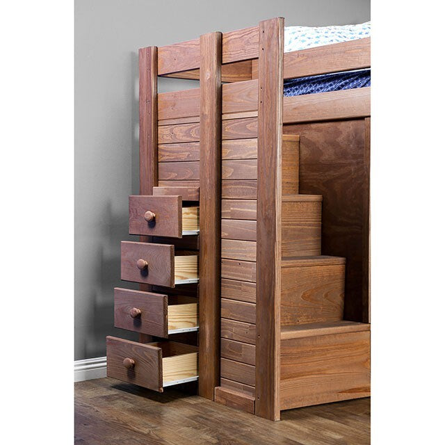 Furniture of America Ampelios AM-BK102-BED-SLAT Twin/Twin Bunk Bed IMAGE 2