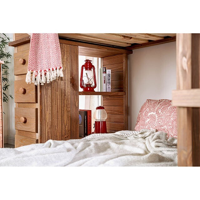 Furniture of America Beckford AM-BK600-BED-SLAT Twin/Twin Loft Bed IMAGE 3