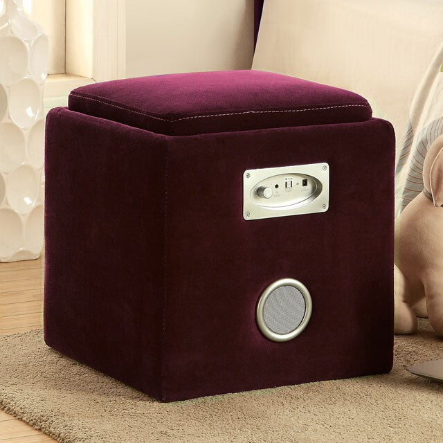Furniture of America Rythmo Fabric Storage Ottoman CM-AC122PR IMAGE 1