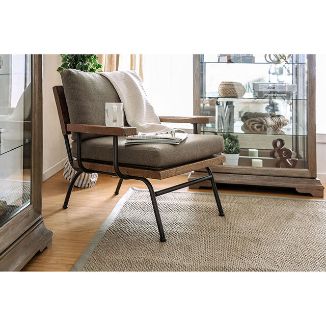 Furniture of America Santiago Stationary Fabric Accent Chair CM-AC6077 IMAGE 1