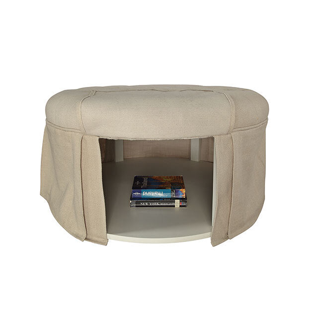 Furniture of America Claes Fabric Storage Ottoman CM-BN6175BG IMAGE 1