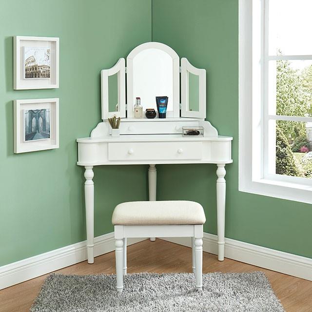 Furniture of America Kasey Vanity Set CM-DK5849WH IMAGE 2