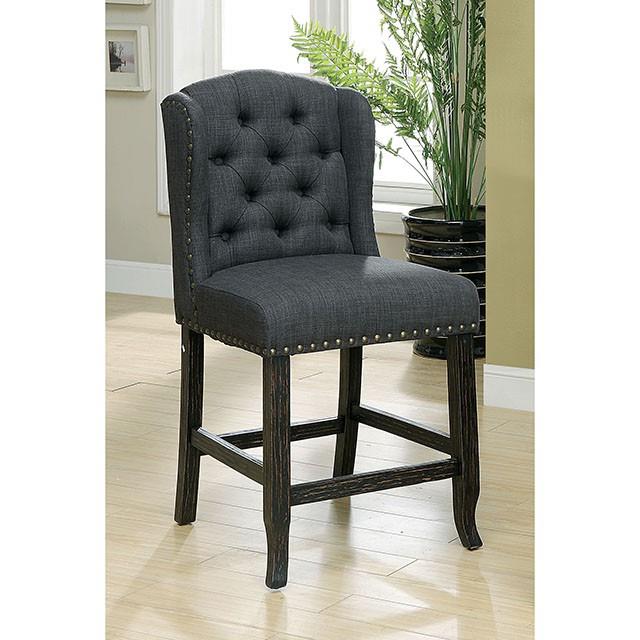 Furniture of America Sania CM3324BK-GY-PCW-2PK Counter Ht. Chair (2/Box) IMAGE 2