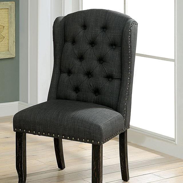 Furniture of America Sania CM3324BK-GY-SC-2PK Side Chair (2/Box) IMAGE 2