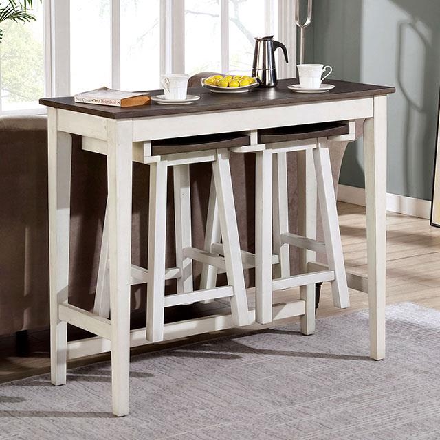Furniture of America Elinor 3 pc Dinette CM3475WH-PT-3PK IMAGE 2
