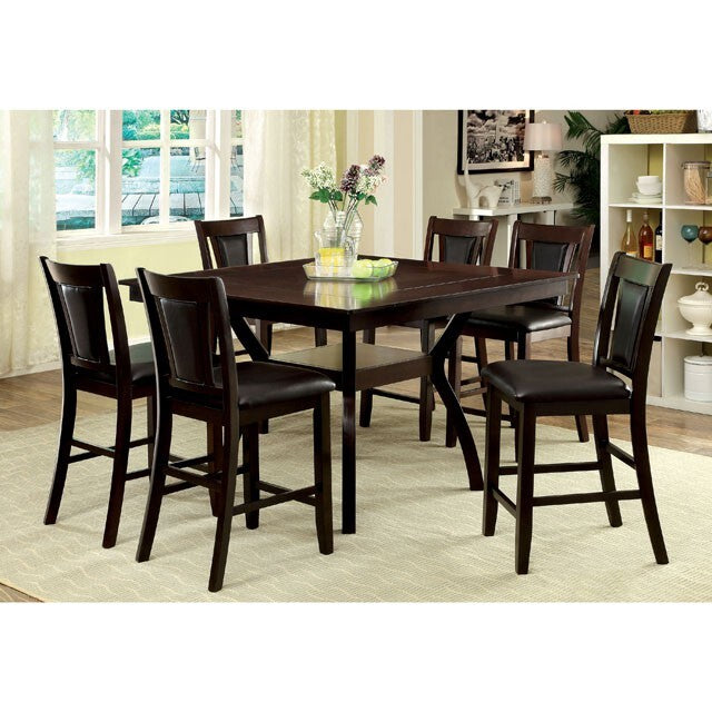 Furniture of America Square Brent Counter Height Dining Table CM3984W-PT IMAGE 1