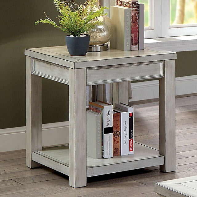 Furniture of America Meadow End Table CM4327WH-E IMAGE 1