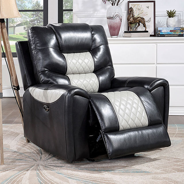 Furniture of America Leipzig Power Leatherette Recliner CM6080-CH-PM IMAGE 1