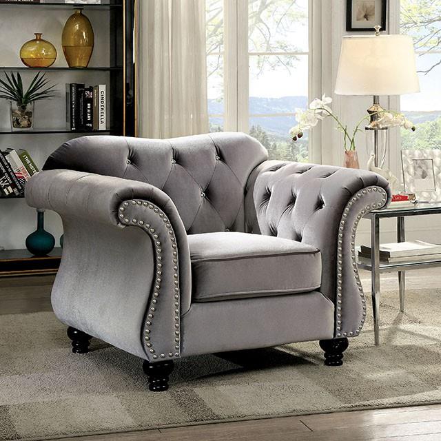 Furniture of America Jolanda CM6159GY-CH-VN Chair IMAGE 3