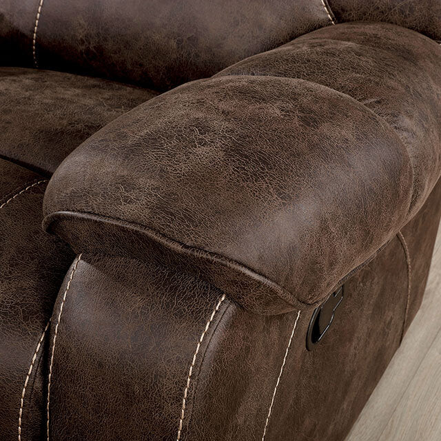 Furniture of America Kennedy Reclining Leather Look Sofa CM6216-SF IMAGE 3