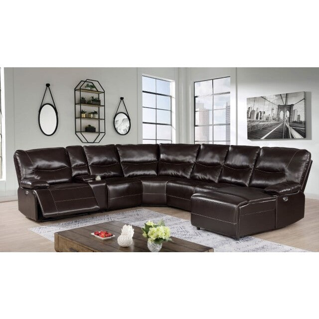 Furniture of America Alayna Power Reclining Leather Look Sectional CM6229DK-SECT IMAGE 2