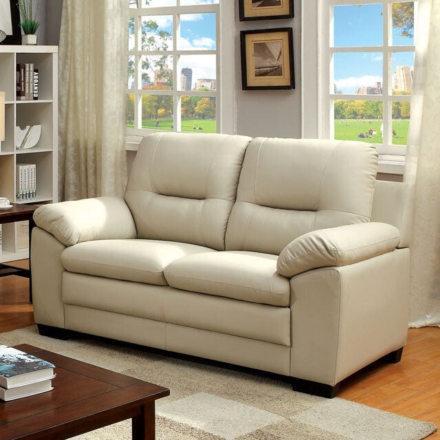 Furniture of America Parma Stationary Leather Look Loveseat CM6324IV-LV IMAGE 2
