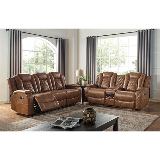 Furniture of America Alexia Power Reclining Leather Look Loveseat CM6346-LV IMAGE 2