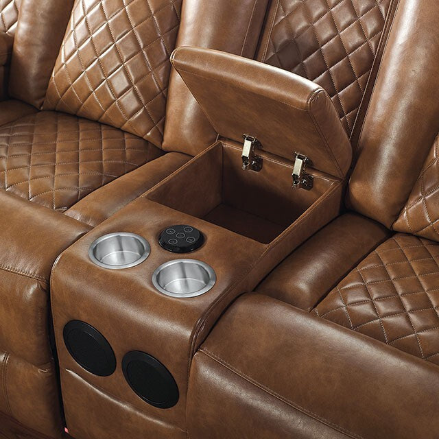 Furniture of America Alexia Power Reclining Leather Look Loveseat CM6346-LV IMAGE 4